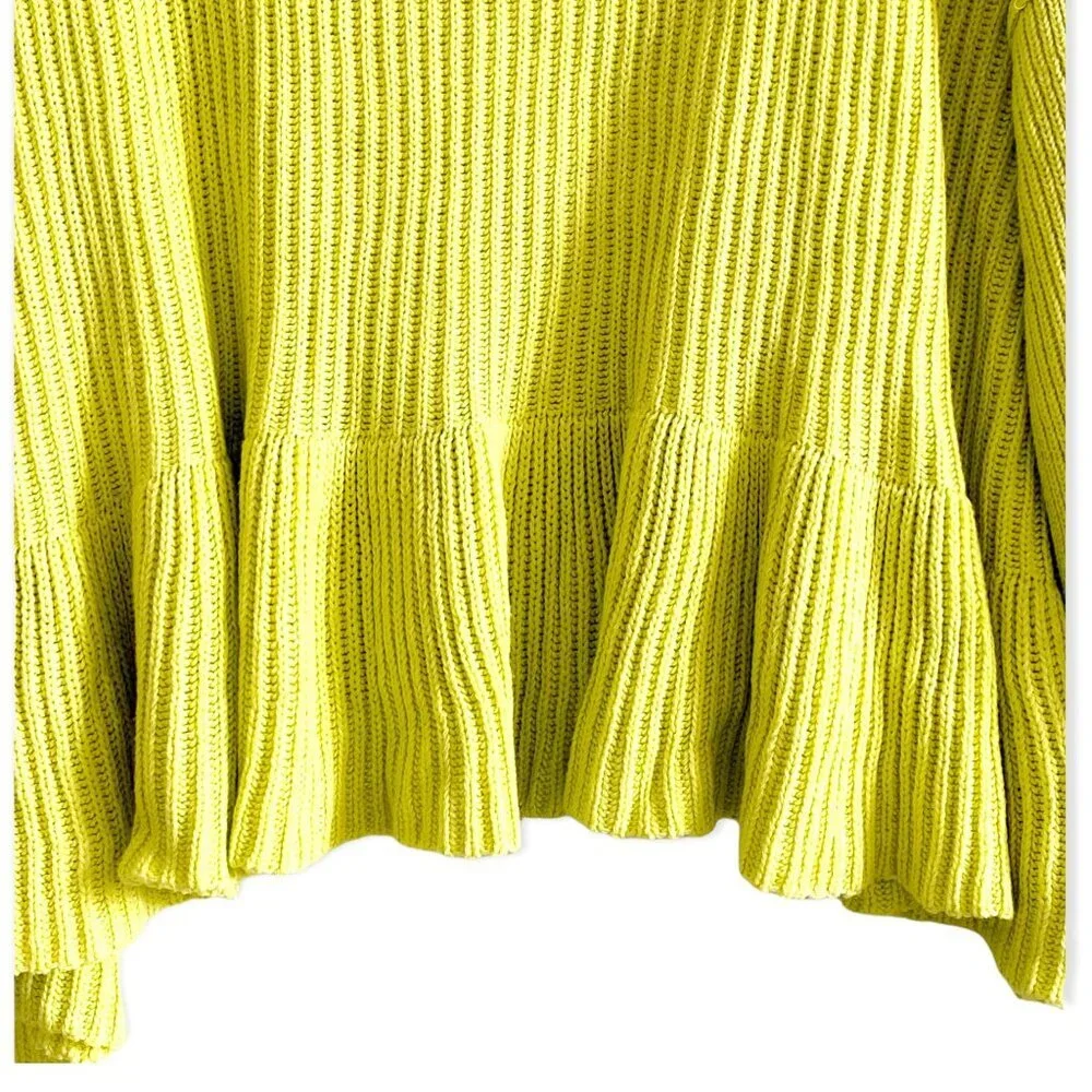NWT FREE PEOPLE LAYER CAKE SWEATER, Size M, Yellow